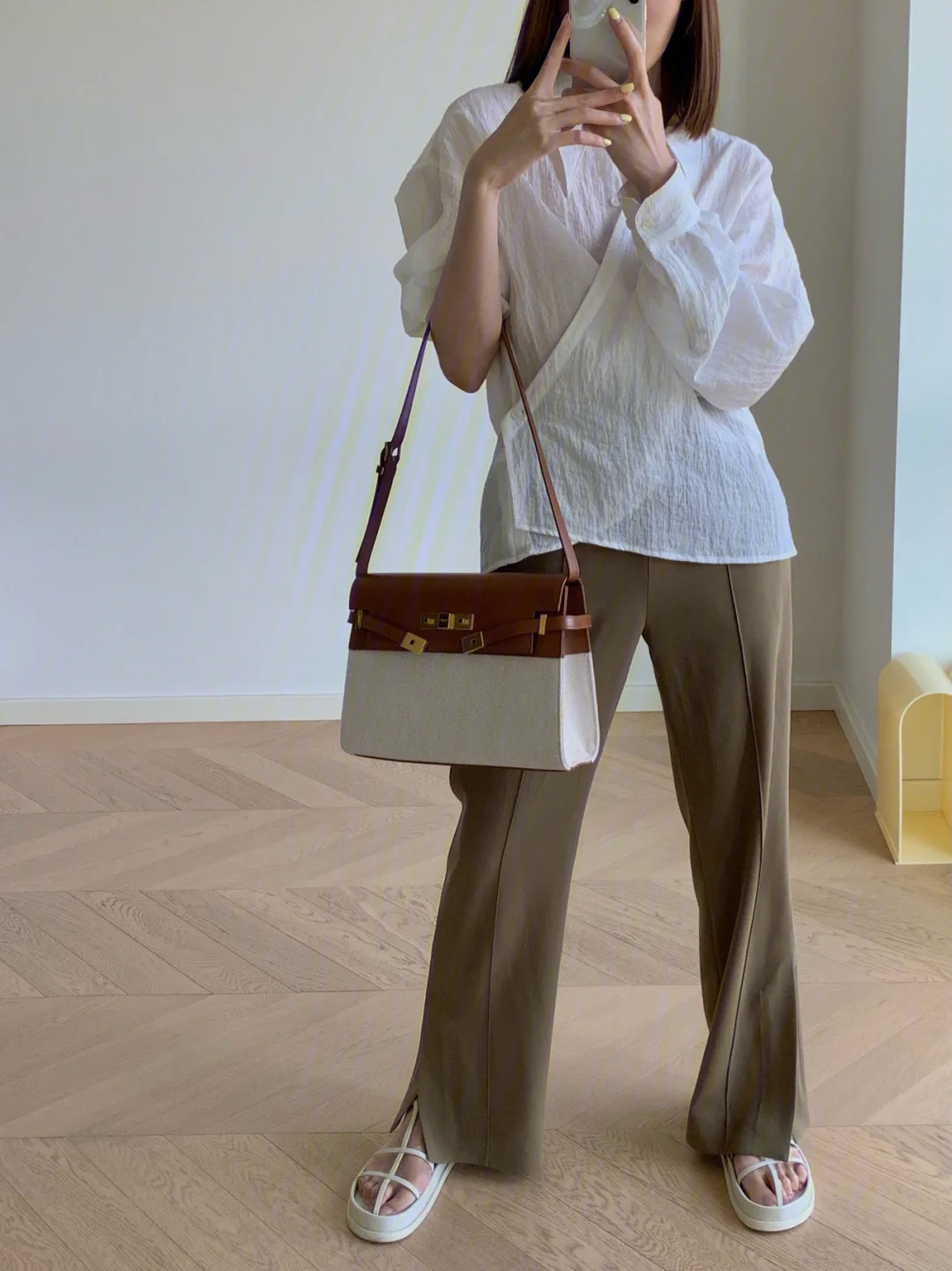 Сумка YSL Manhattan - Лен - Кожа