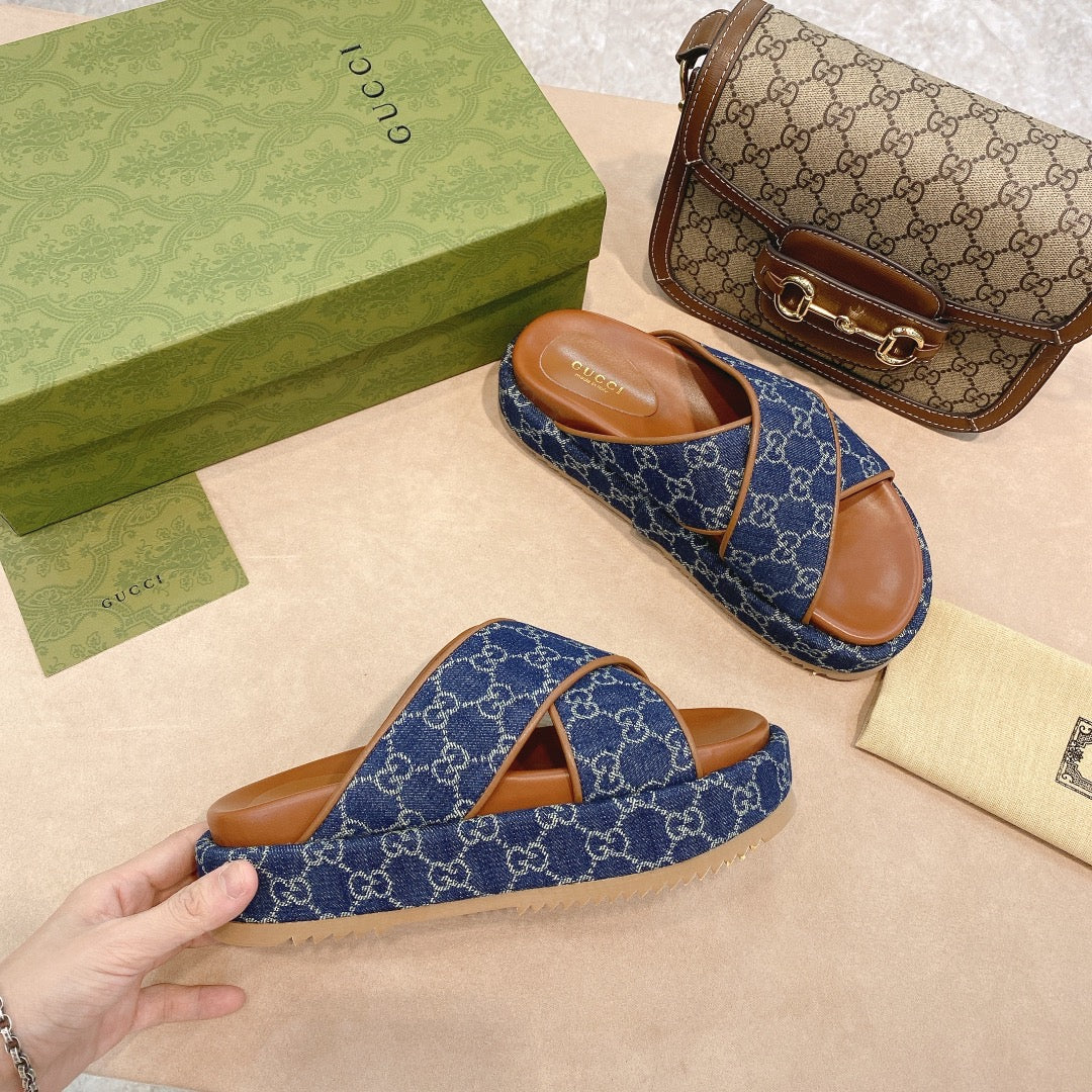 Gucci - Сандалии на платформе с перекрестными ремешками