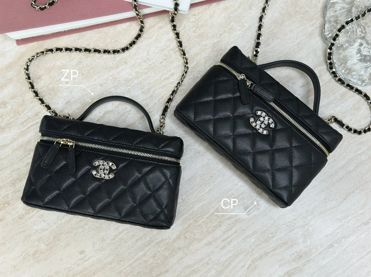 Сумочка Chanel 25p Heart Diamond LP с цепочкой - черная