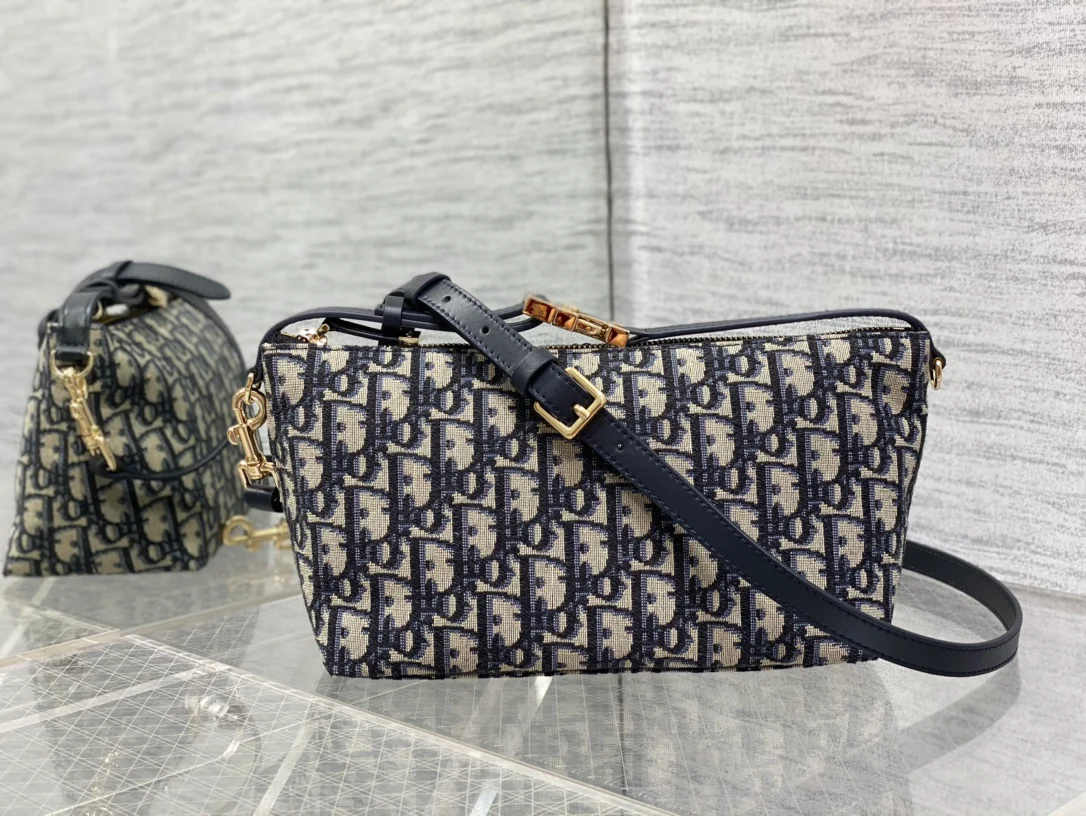 Dior-diortravel-nomad-Большая сумка для ланча - Синий жаккард