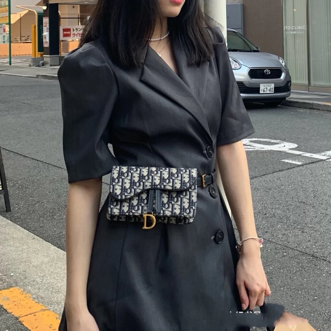 Сумка-седло Dior Oblique - Монограмма, темно-синяя