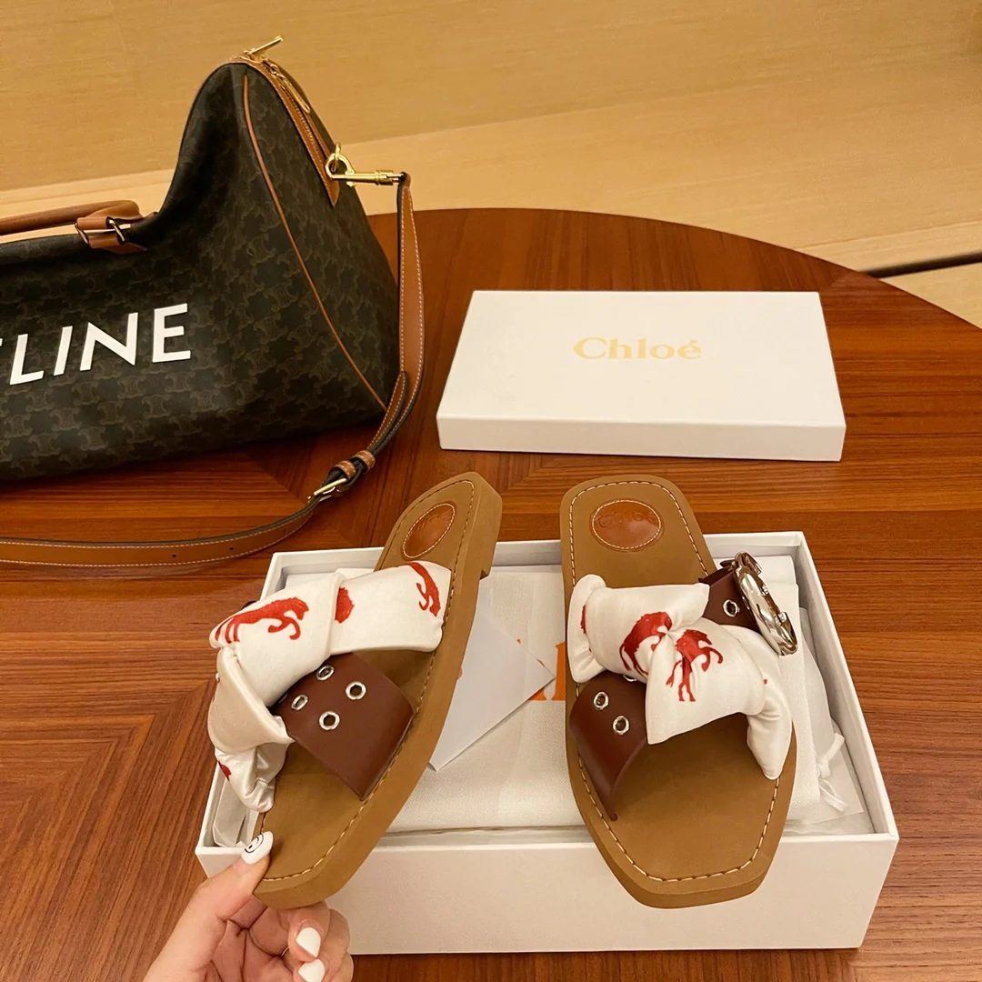 Туфли Chloe - Chloe - пряжка из плетеной ткани - тапочки