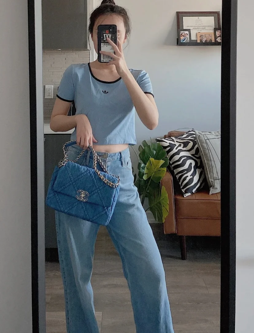 Коллекция Chanel Весна/Лето - 19bag - Светлый деним - Серебряная пряжка - Маленький размер