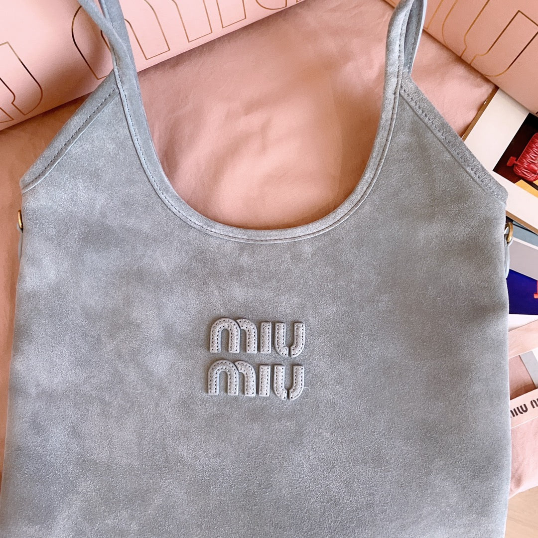 Сумка-тоут Miu Miu 5bg231 из замши - синяя