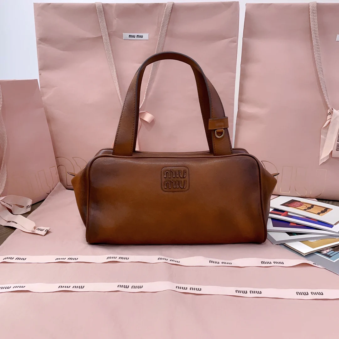 Сумка для боулинга Miu Miu-5bb182, коричневая.