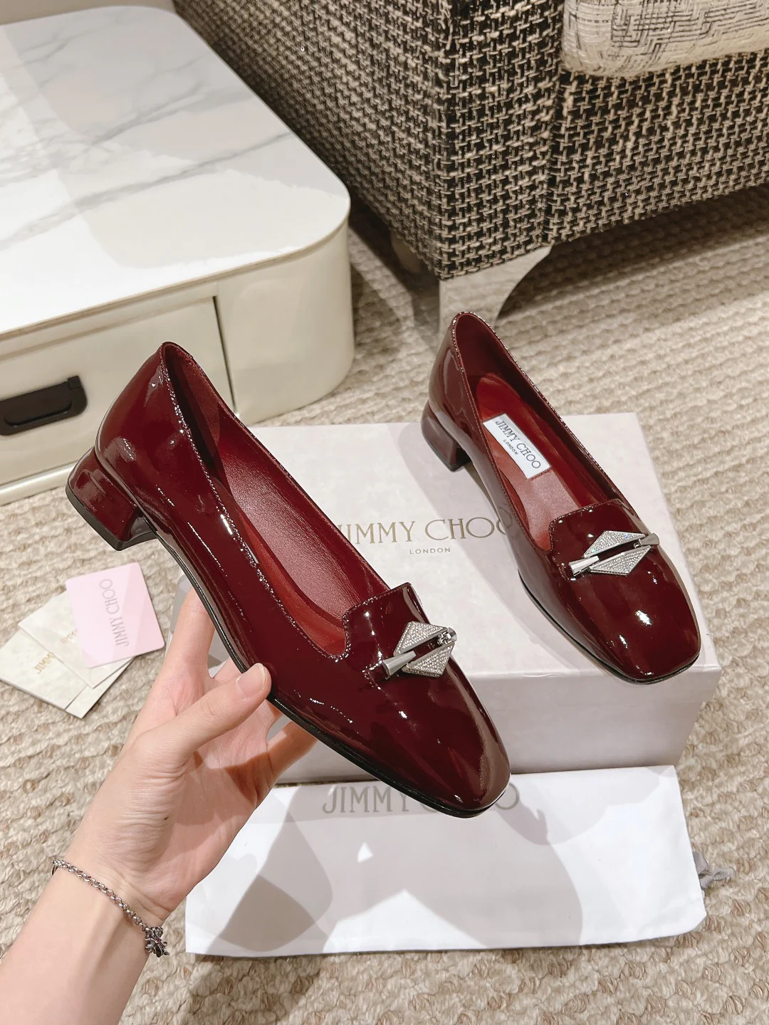 Туфли Jimmy Flat Toe - бордовые