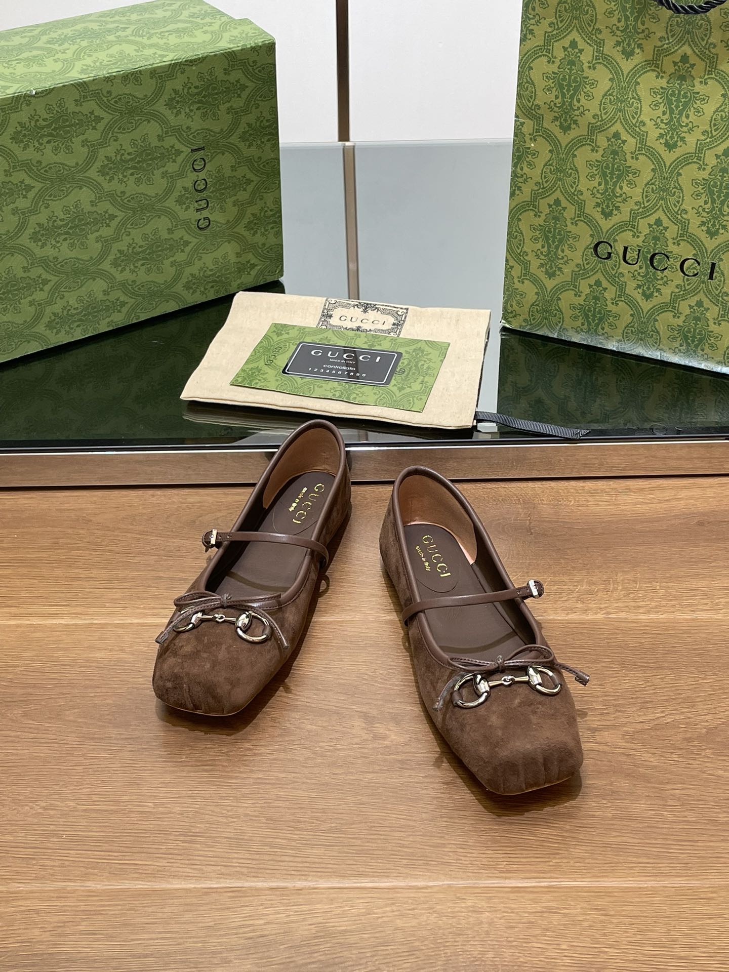 Балетки Gucci 2024 - Кофейно-коричневые