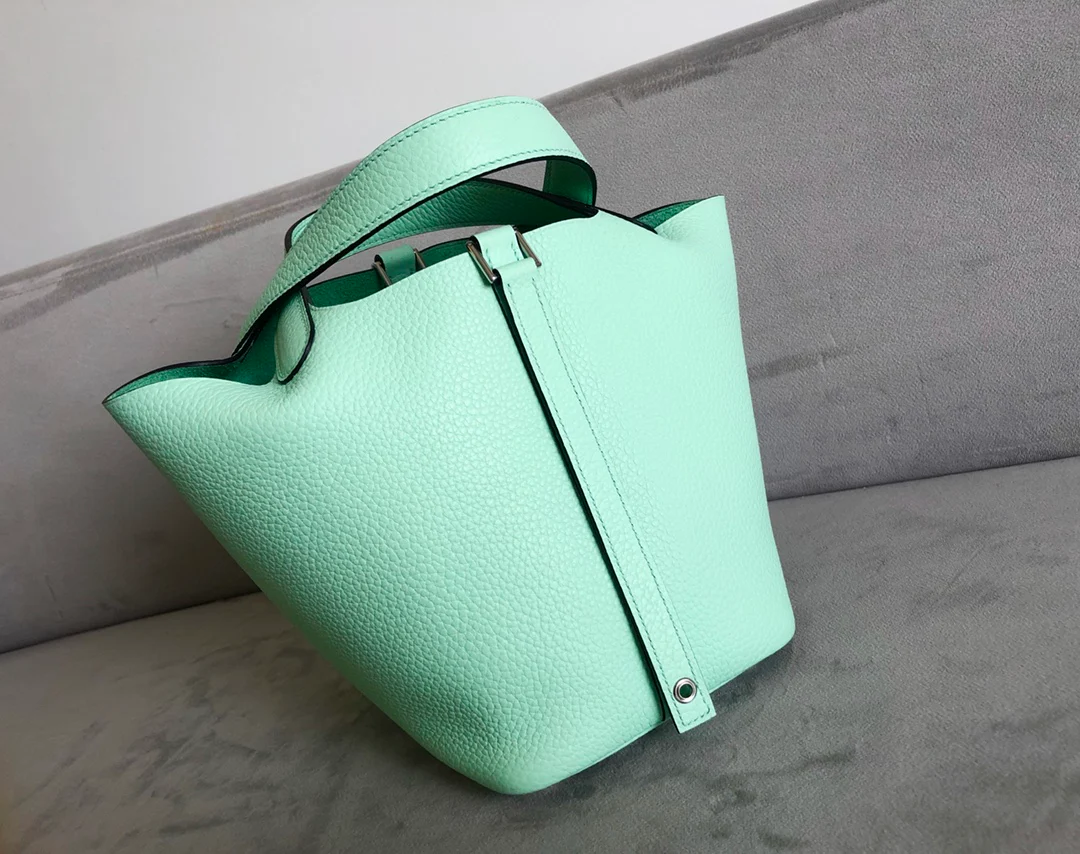 пряжка Hermes-пикотин-18-TC-мороженое зелено-серебряная