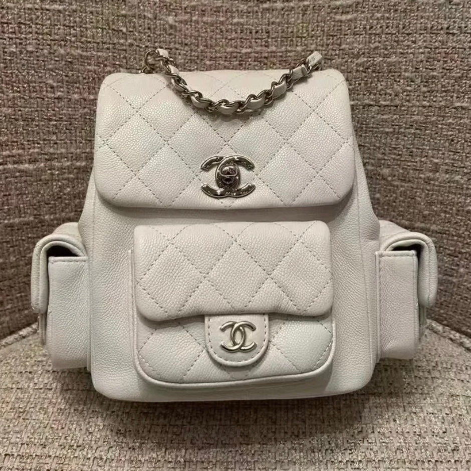 Chanel - Новая маленькая сумка через плечо Tank Duma - Два боковых кармана - Белая - 1