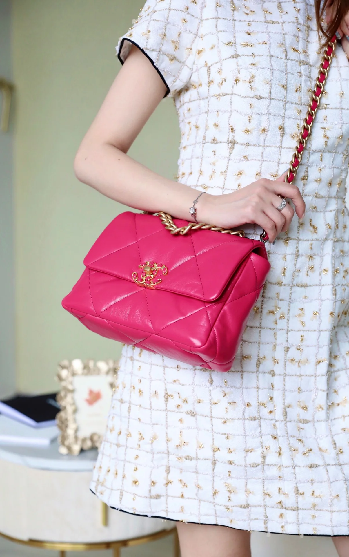 Сумка Chanel 19 - маленькая, розовая