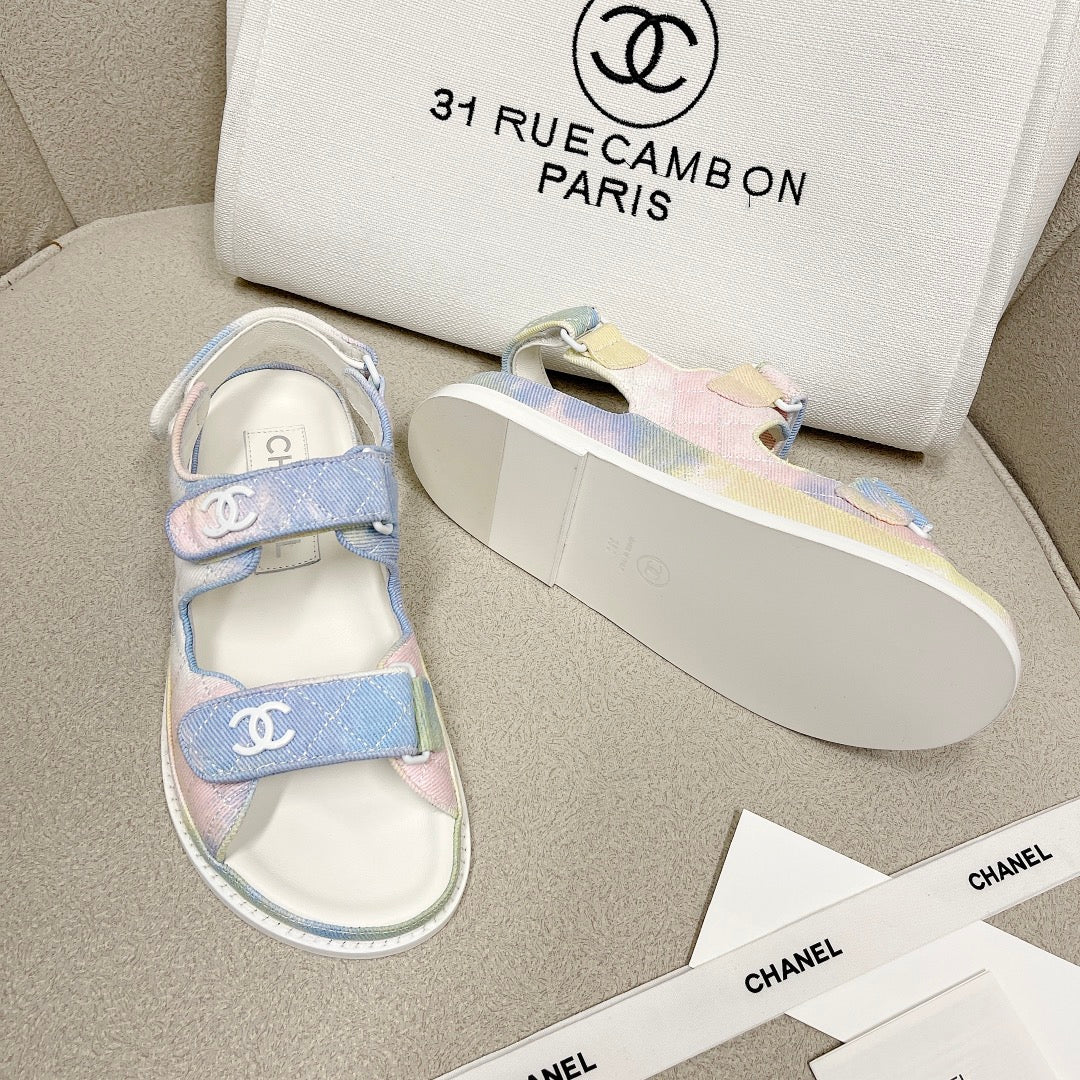 Chanel - Сандалии с градиентным клетчатым узором