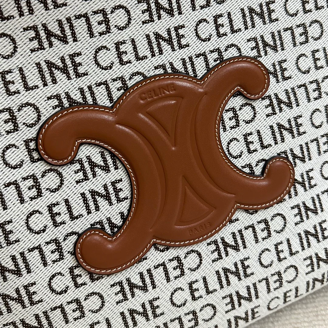 Сумка-шоппер Celine Cabas Thais с осенним принтом, большая.