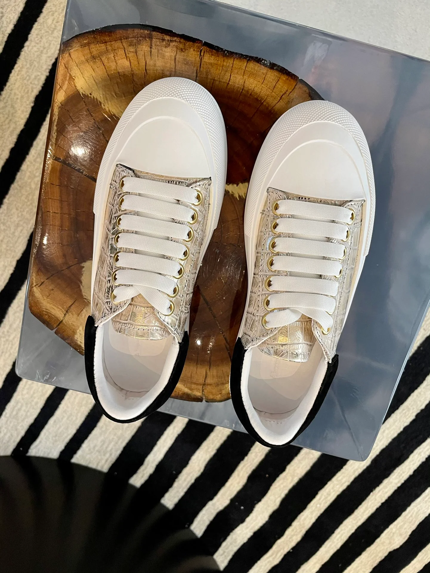 парусиновые туфли на платформе McQueen