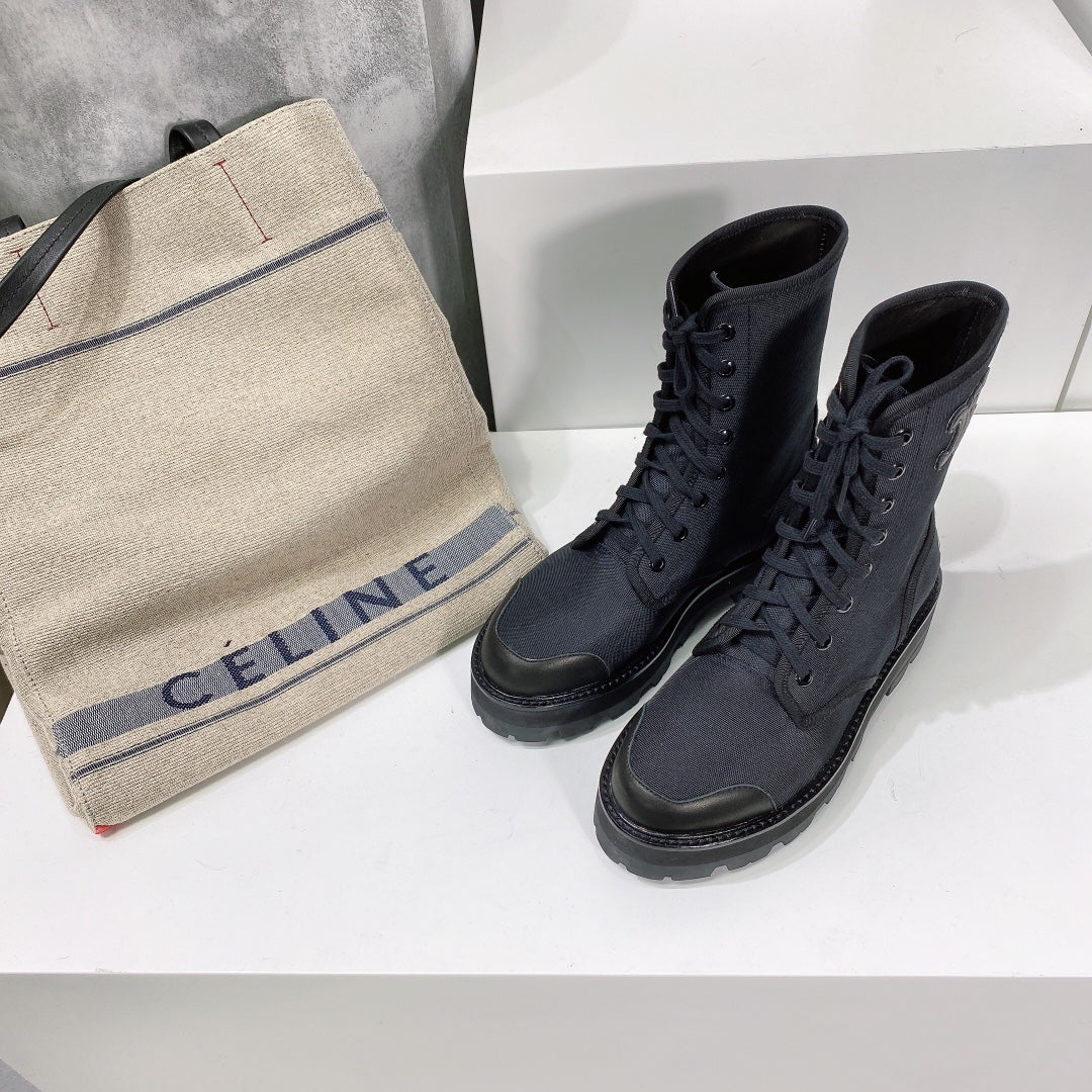 Обувь Celine - Celine - Высокие ботинки на платформе - Ботинки Dr. Martens из парусины
