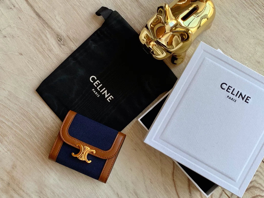 Кошелек Celine Small Flap Wallet - Ткань и коровья кожа - 1 шт.