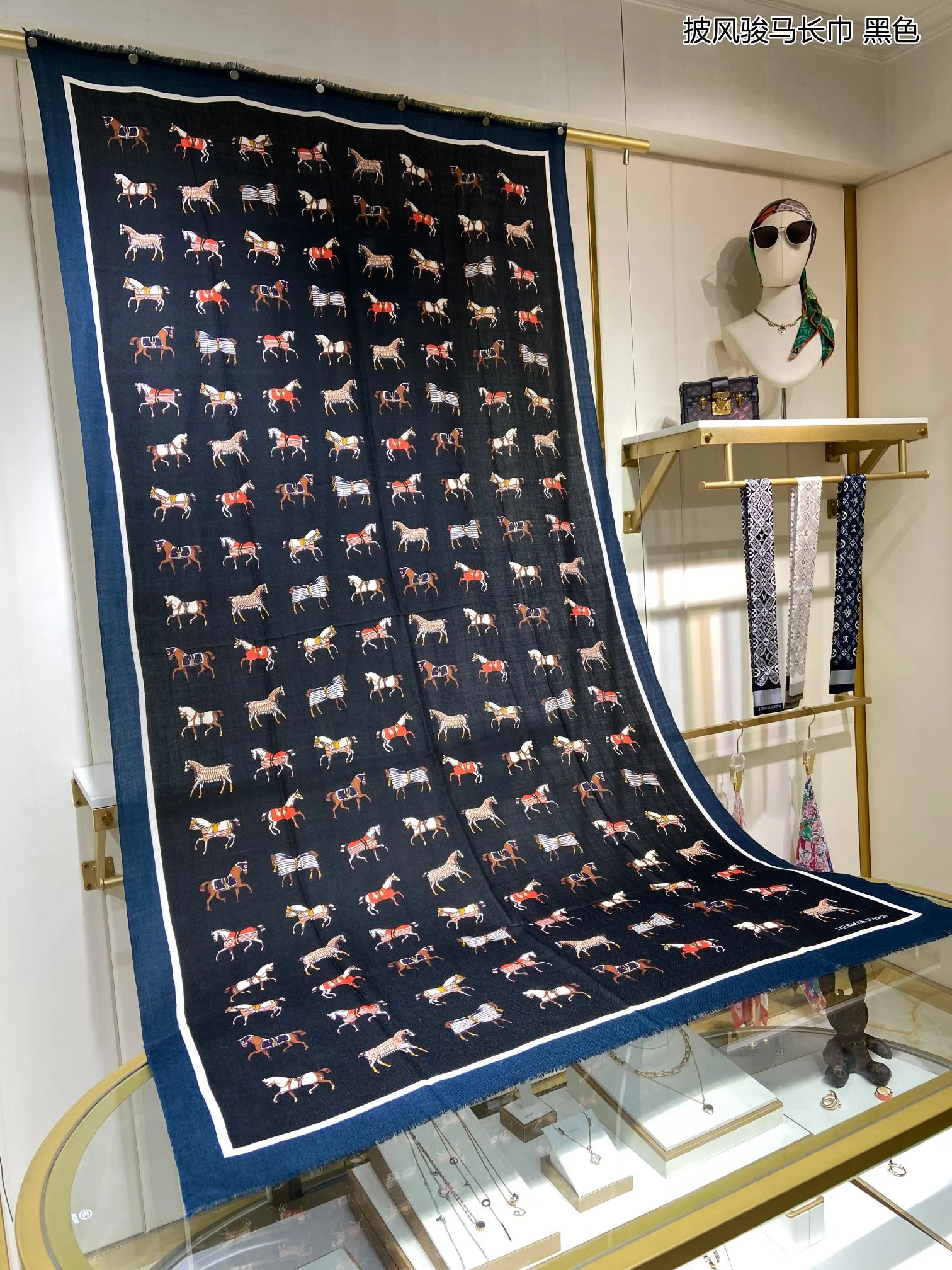 Hermes - Накидка с лошадью - 100-200 Длинный шарф - 100 - Отборный кашемир - 1