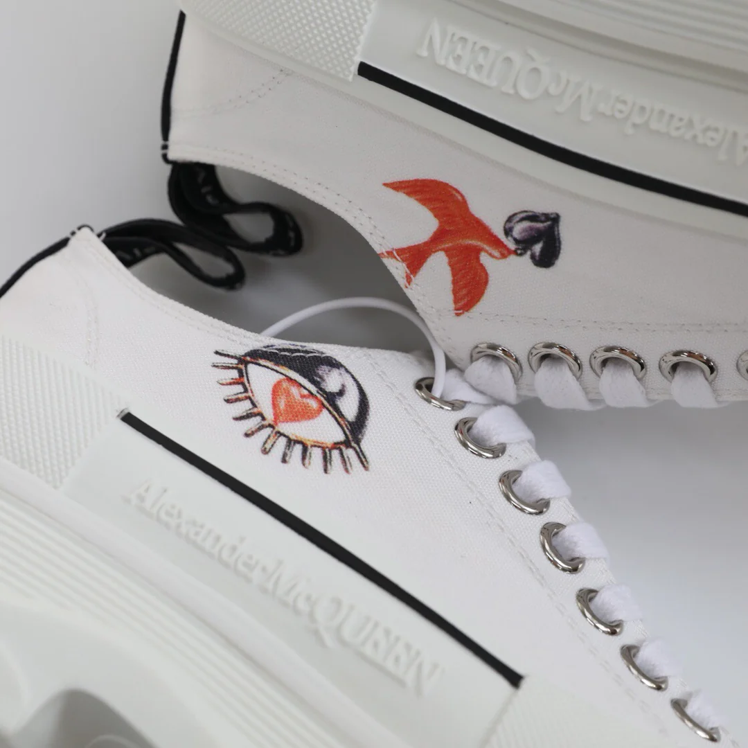 Кед на платформе McQueen, унисекс, в стиле граффити.