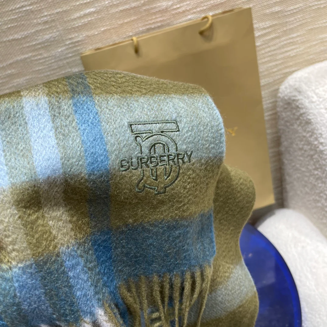 Кашемировый шарф Burberry из плотной волнистой ткани - мужской - коричневый