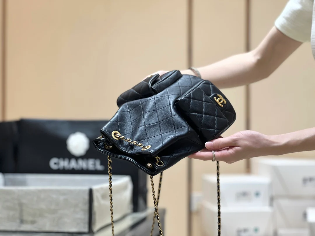 Chanel - Рюкзак с двумя карманами - Черный