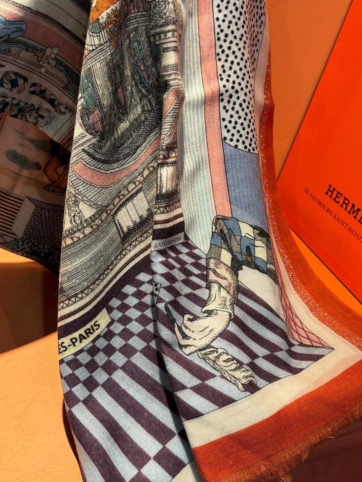 Кашемировый платок Hermes 2024 - 100-200