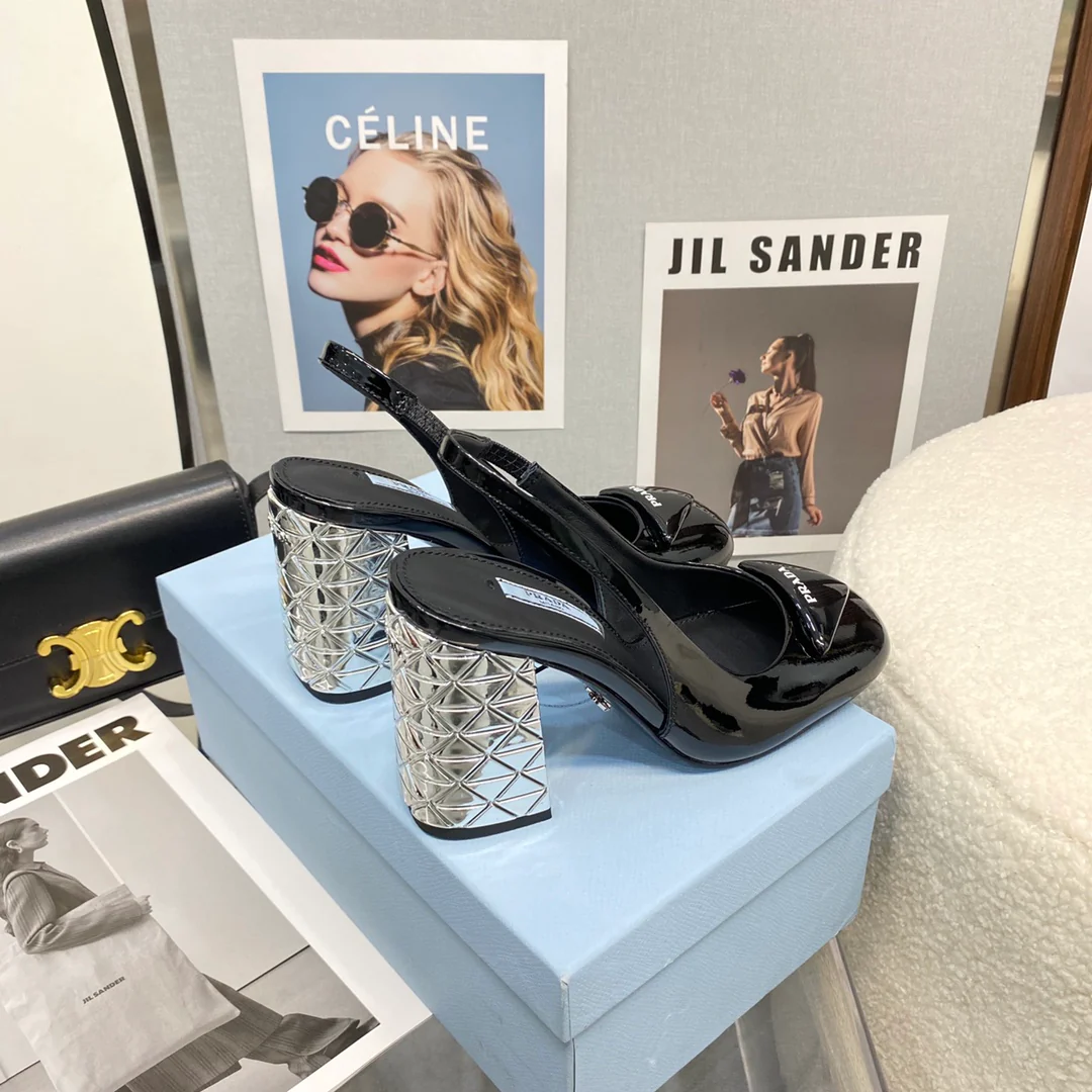 Туфли Prada - Суперкрасивые туфли Prada на массивном высоком каблуке - Туфли Мэри Джейн