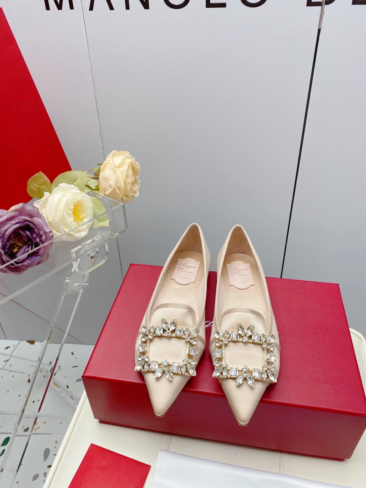 Обувь RV Shoes - Новинка ранней весны 2023 года - Балетки с пряжкой в ??виде снежинки - Абрикосовый цвет