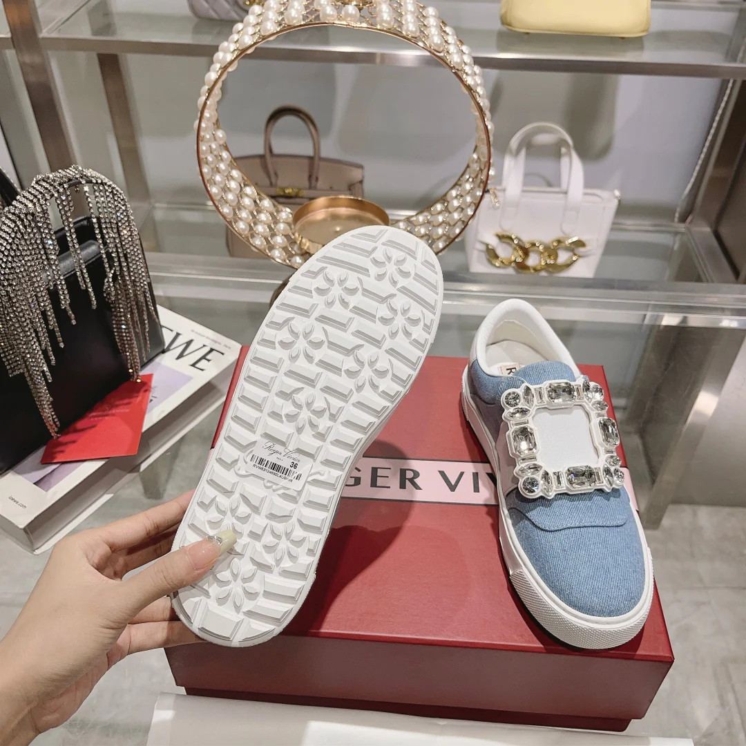 Обувь RV Shoes - Новинка весны/лета 2023 - Повседневные туфли viv-golf с бриллиантовой пряжкой - Синие