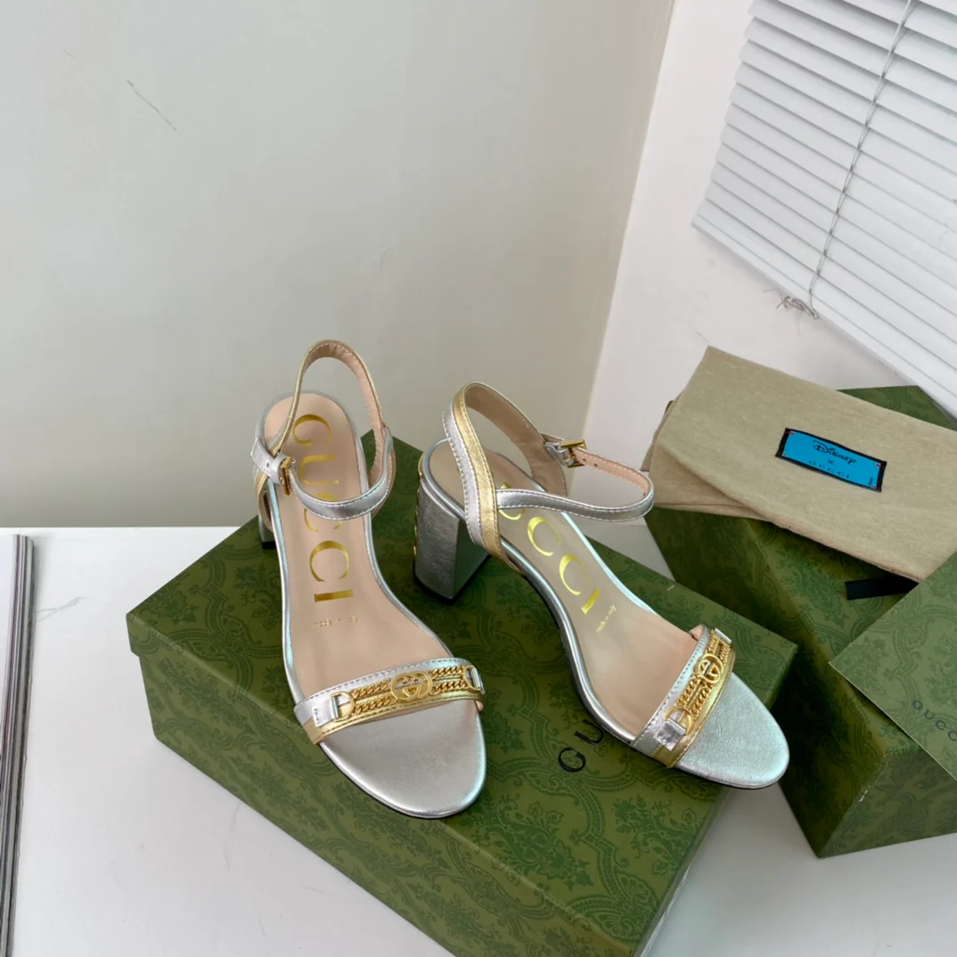 Gucci - Босоножки на массивном каблуке с ремешками