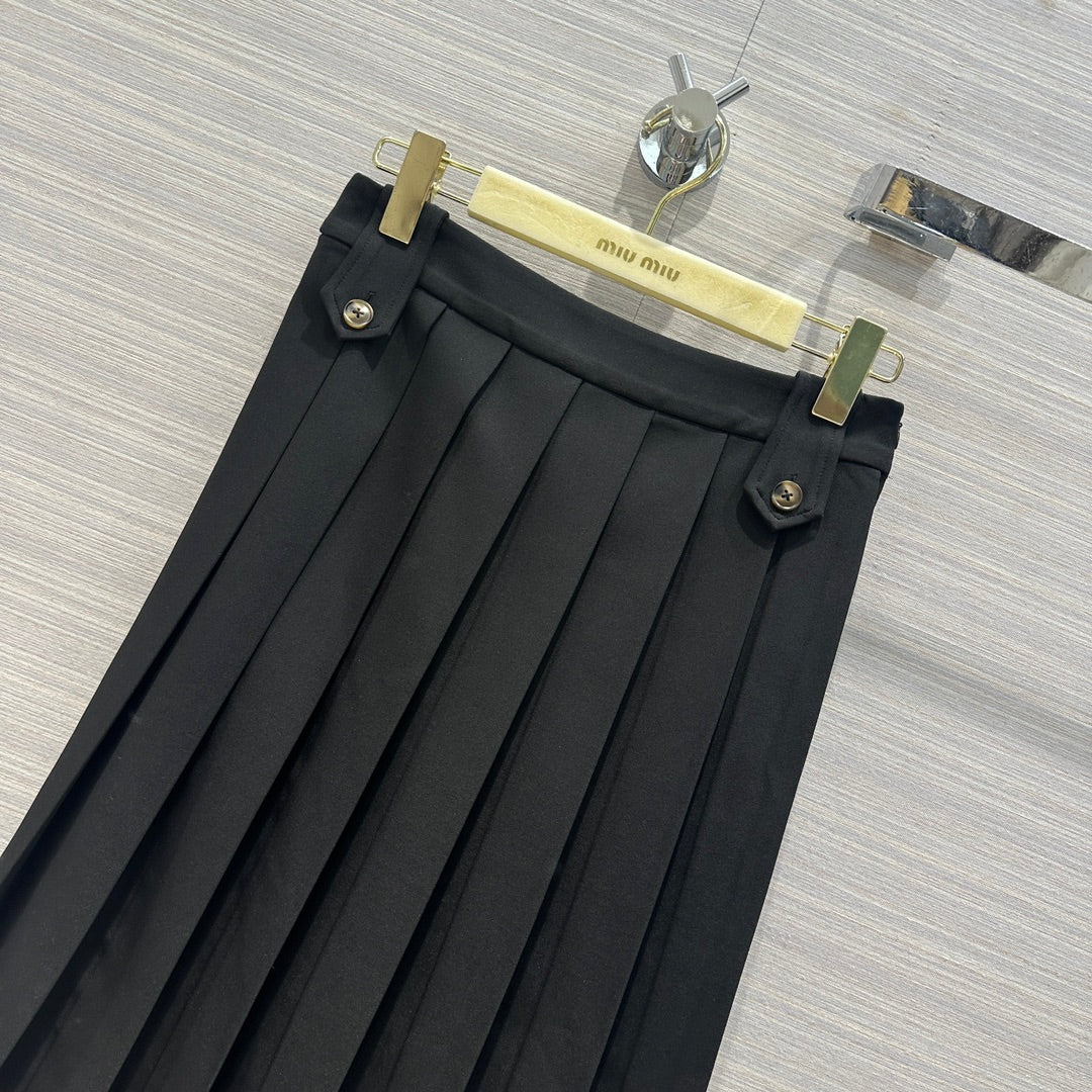 Miu Miu - 2404 - Плиссированная юбка миди в стиле ретро британского колледжа