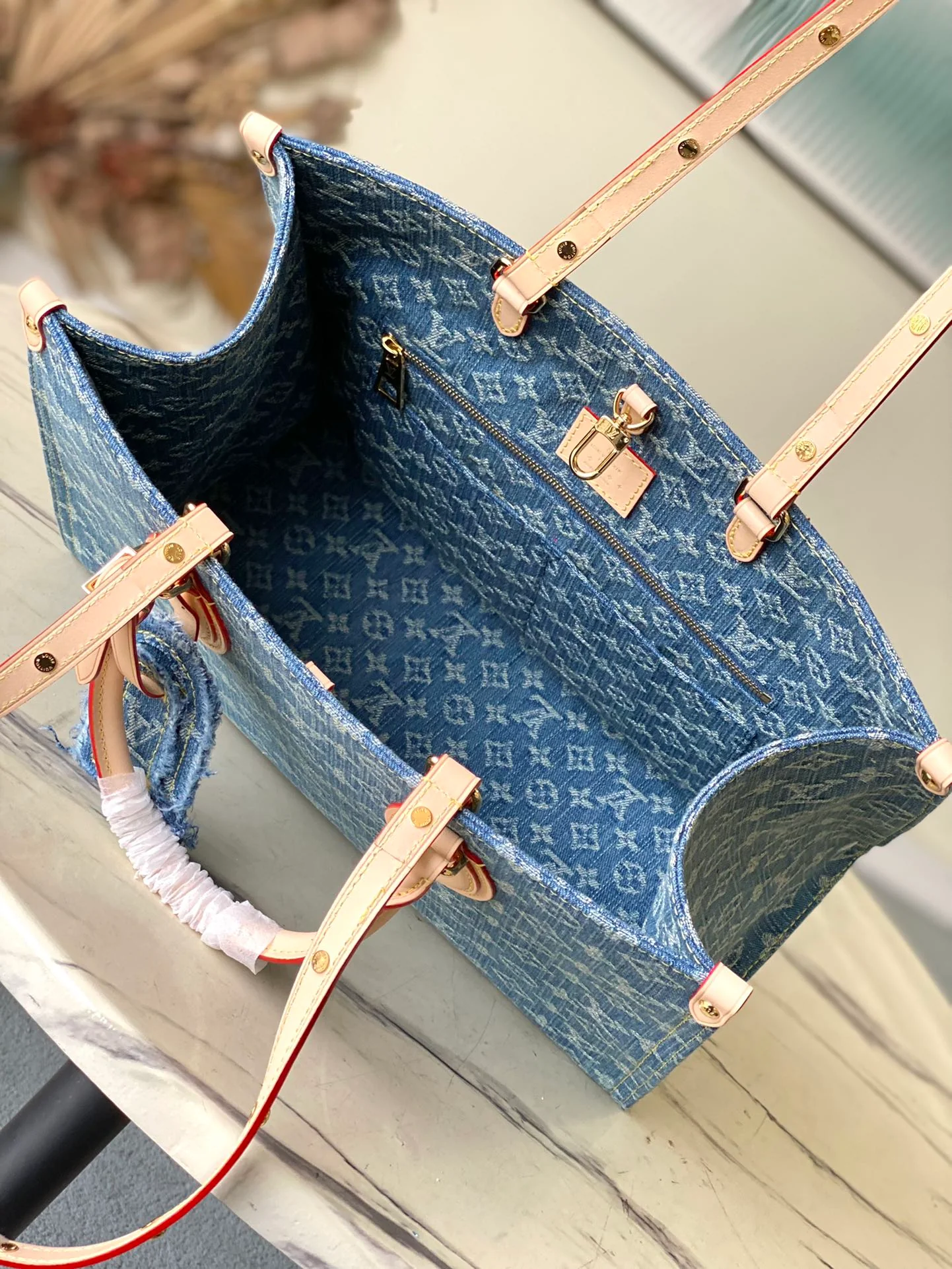 m46871-LV-onthego Сумка через плечо/сумочка из джинсовой ткани, синяя