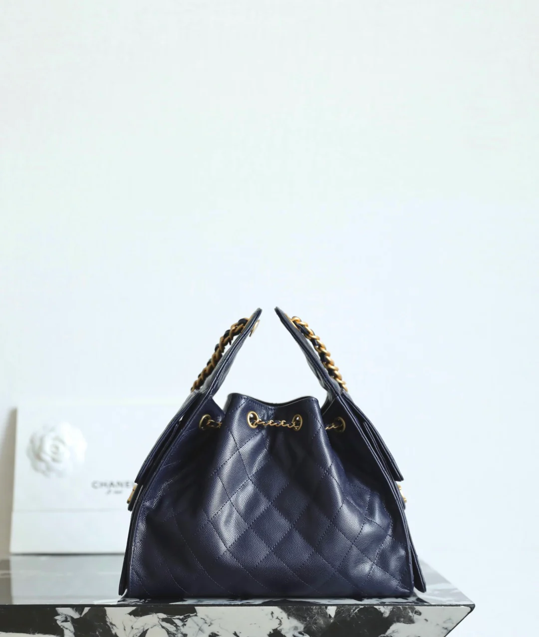 Chanel - 2???? - Хиппи???? Маленький - Темно-синий - Золотая пряжка