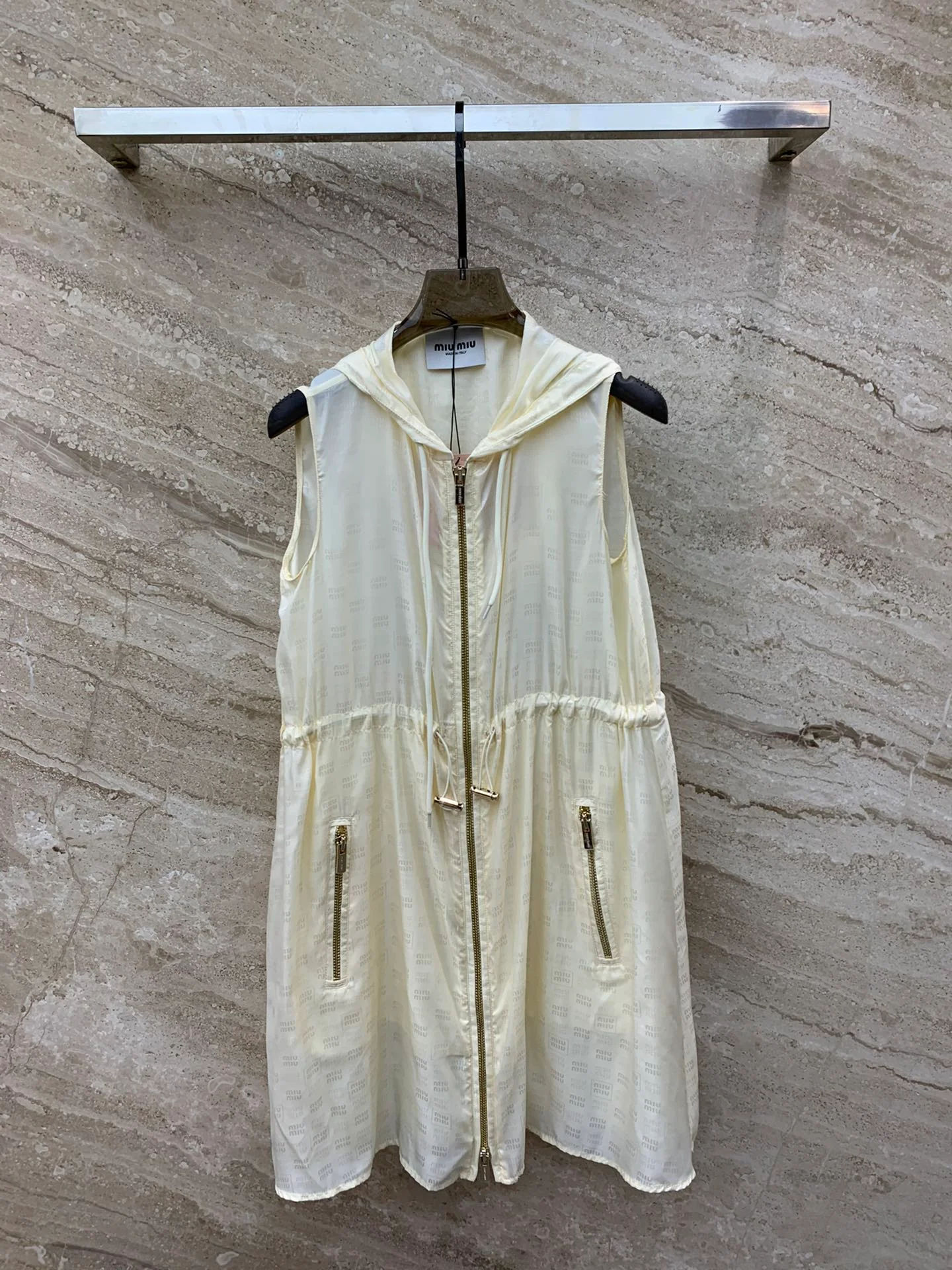 Miu Miu-2404 - Девичий жилет с капюшоном и застежкой-молнией