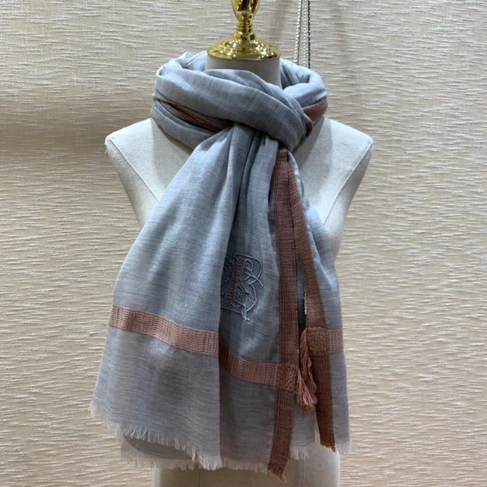 Burberry - Премиальный водорастворимый кашемировый шарф - Серый