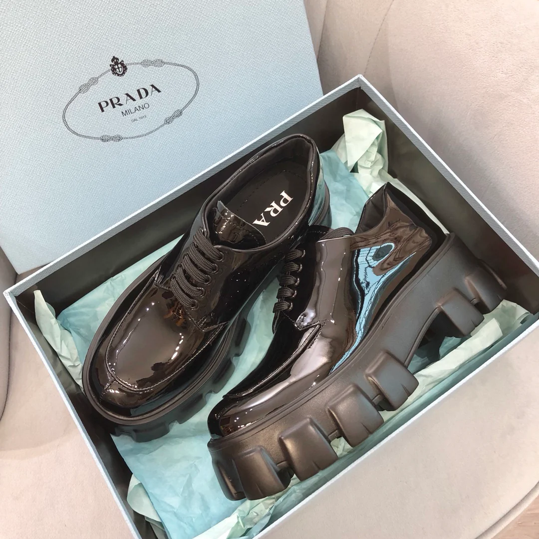 Обувь Prada - Pard Monolith - Лоферы на платформе - Черные