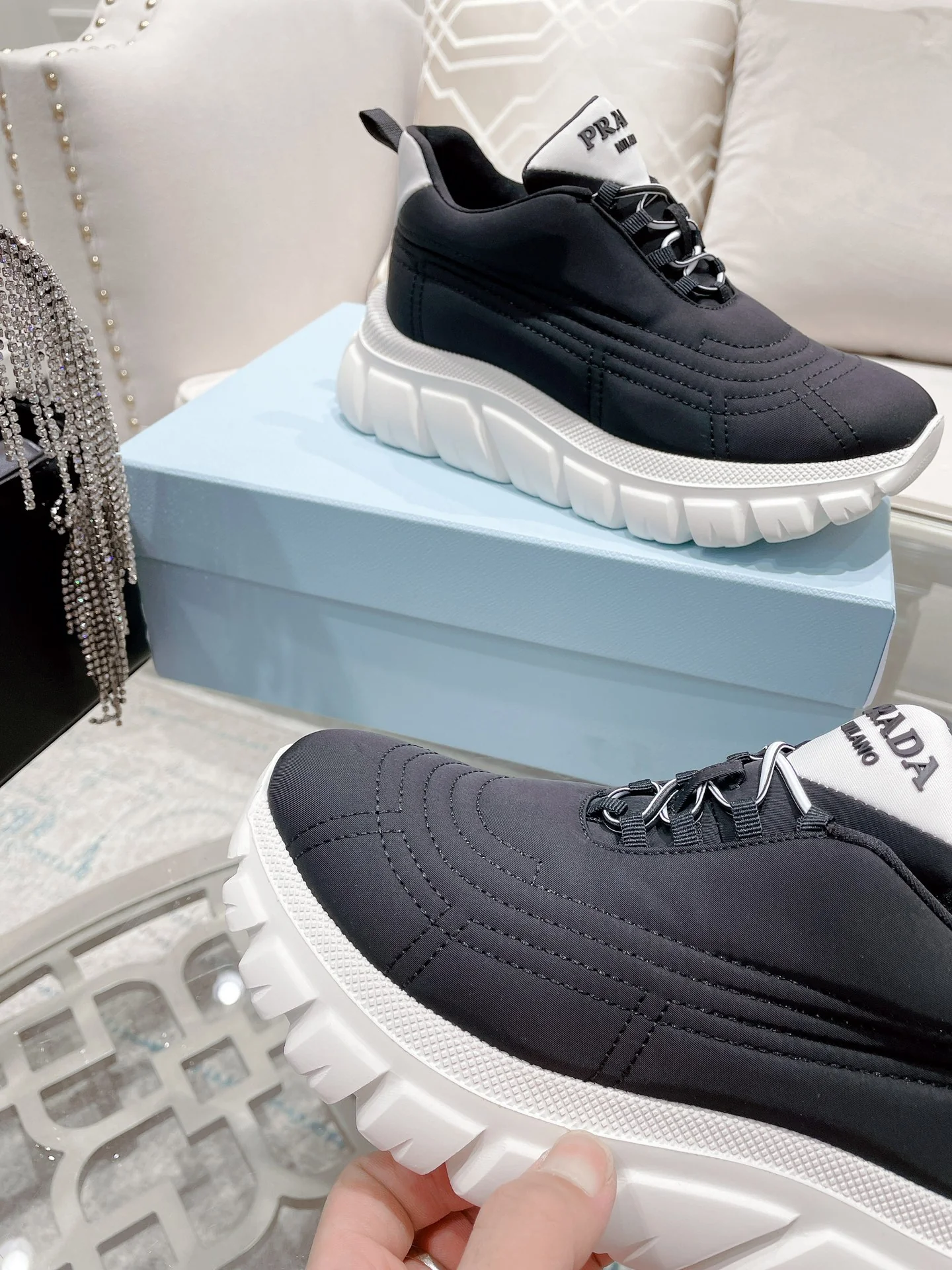 Обувь Prada - Prada - ультралегкая - кроссовки - повседневная обувь - черная