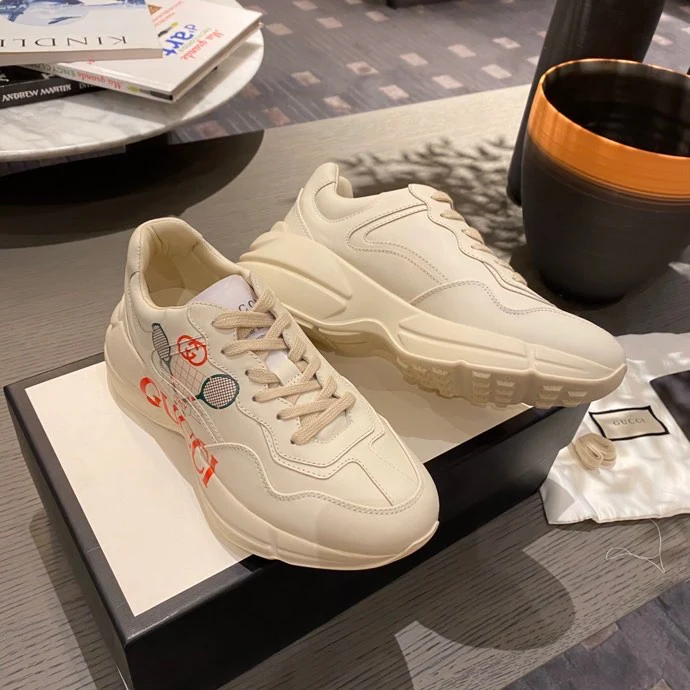 Массивные кроссовки Gucci - унисекс - 4