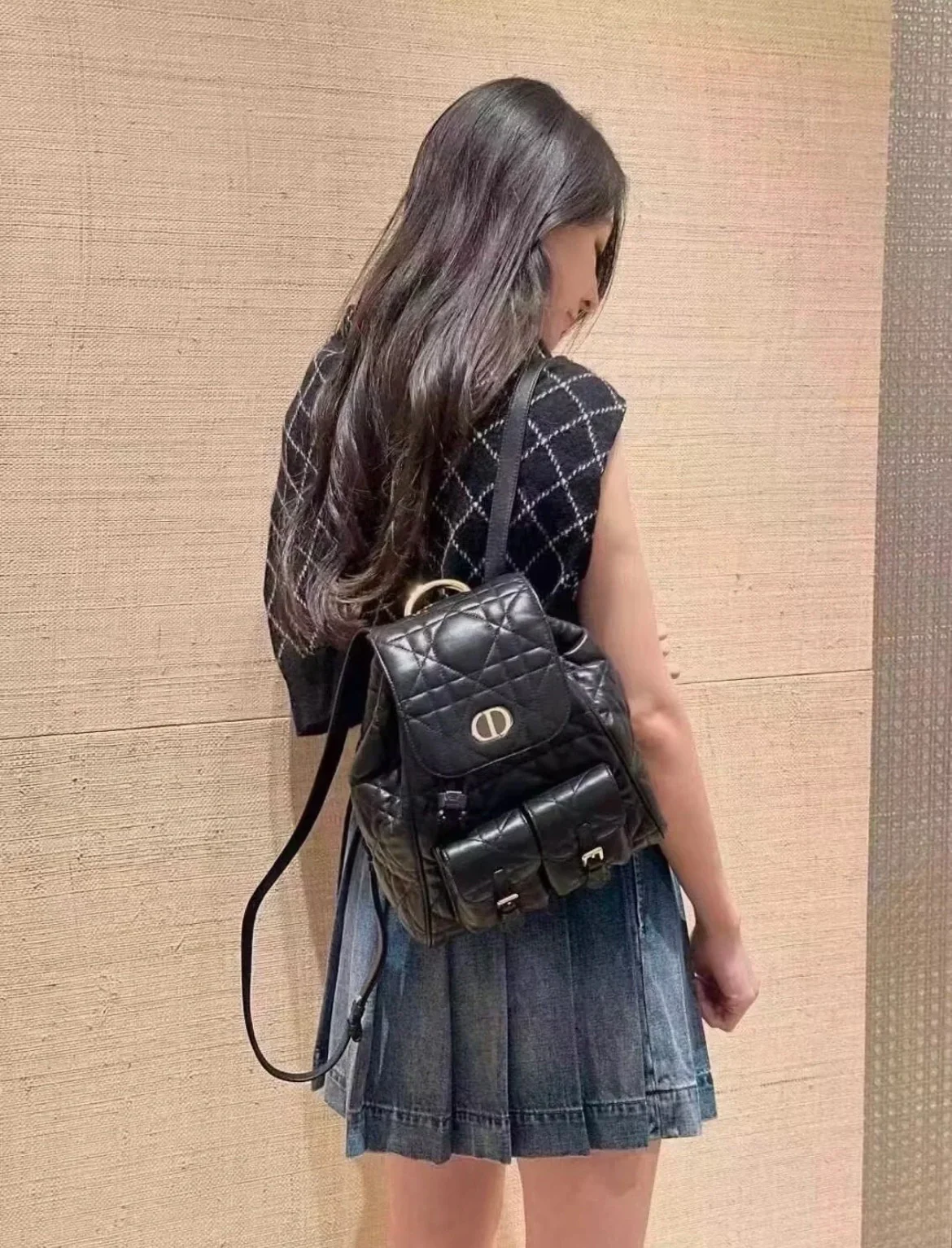 Рюкзак Dior-caro - черный