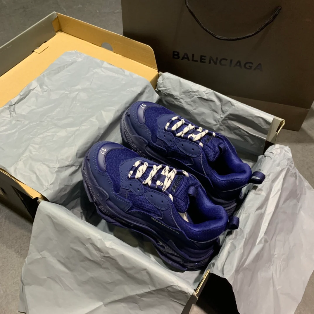 Li Shi - Dad Shoes - Air Cushion Sole - Blue-Purple