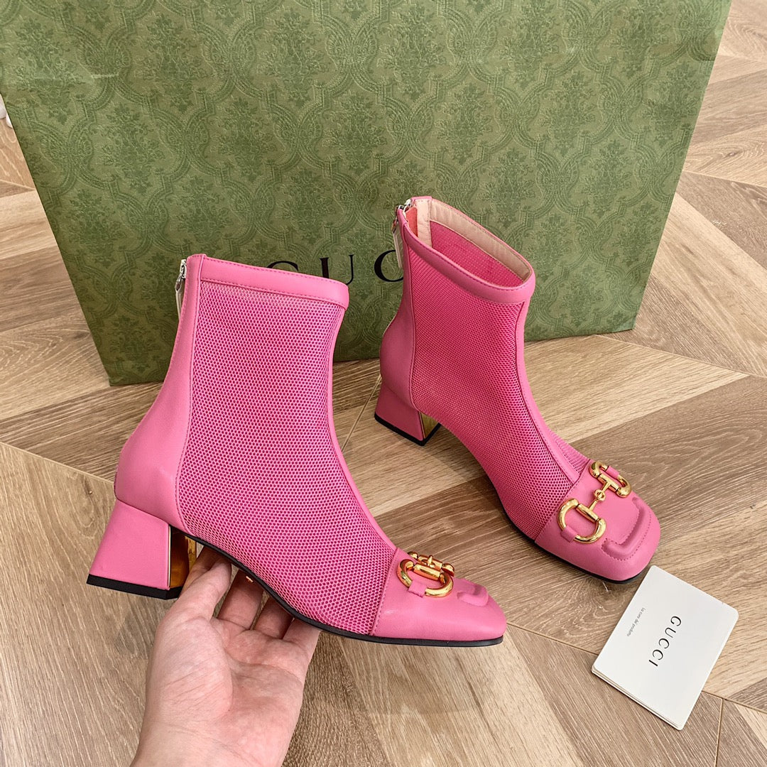 Ботильоны Gucci Street с квадратным носком и пряжкой на низком каблуке