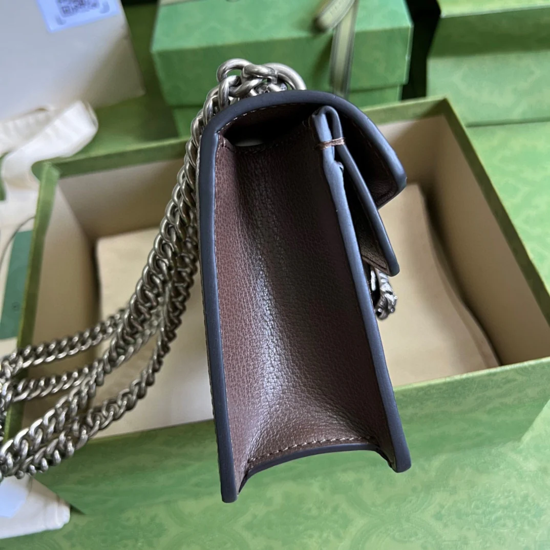 Сумка Gucci Dionysus через плечо - 25x13 см - 5x7 см - Коричневая канва
