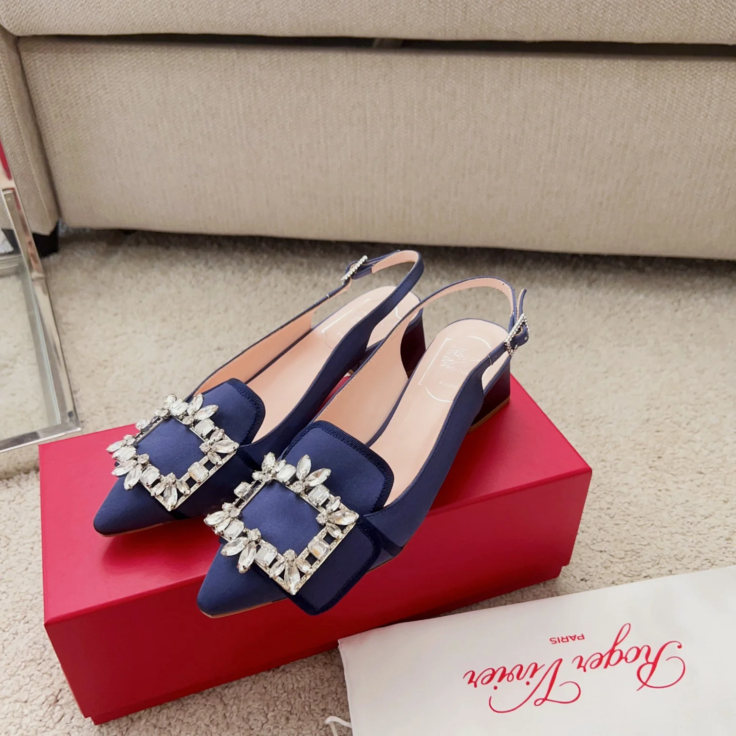 Обувь RV Shoes - Серия Versailles Garden - Сандалии с бриллиантовой пряжкой - Синие