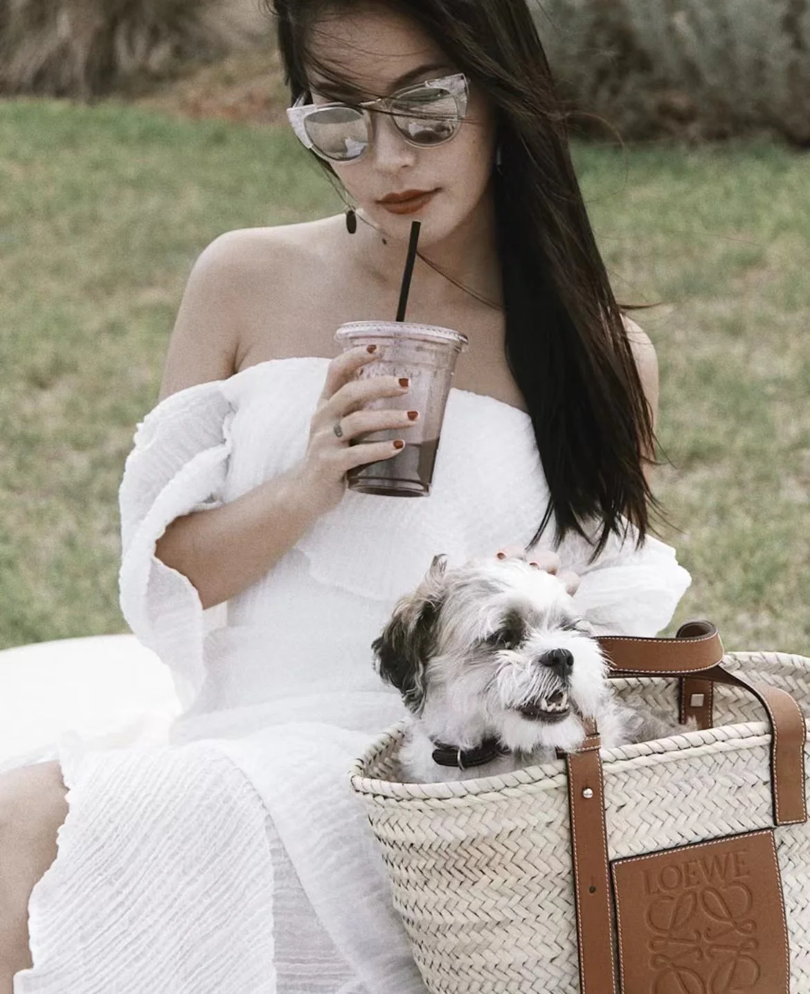 Соломенная сумка Loewe - 40 см - Большая - Коричневая