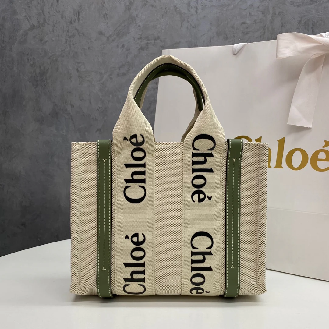 Сумка-тоут Chloe Woody - Маленькая - Зеленая