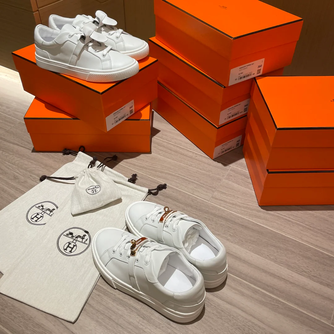 Hermes - Новейшие белые кроссовки Kelly Buckle - Мужские - 1