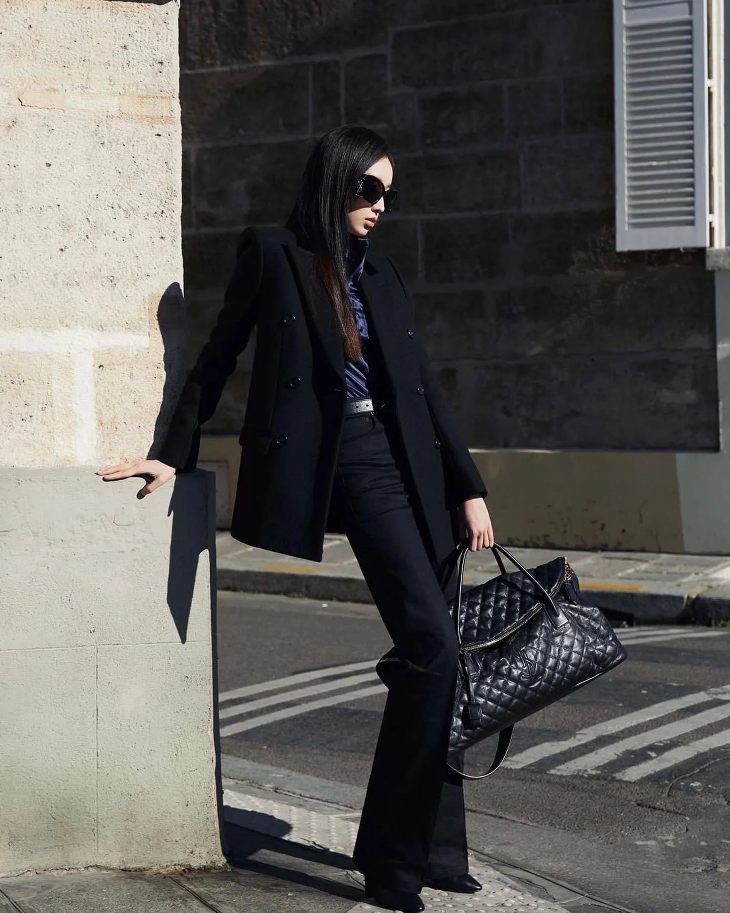 Стеганая дорожная сумка YSL Maxi