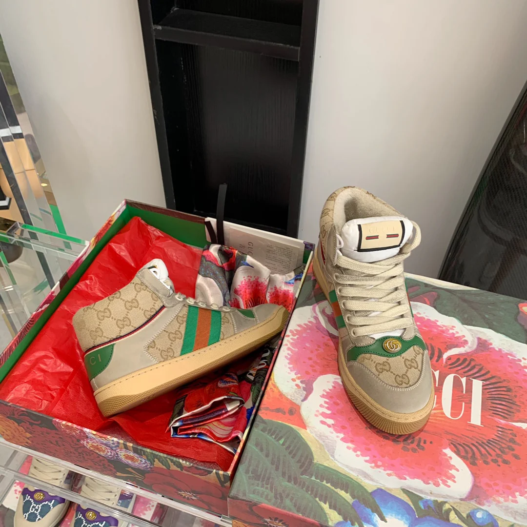 Высокие кроссовки Gucci - потертые кроссовки - обувь для скейтбординга