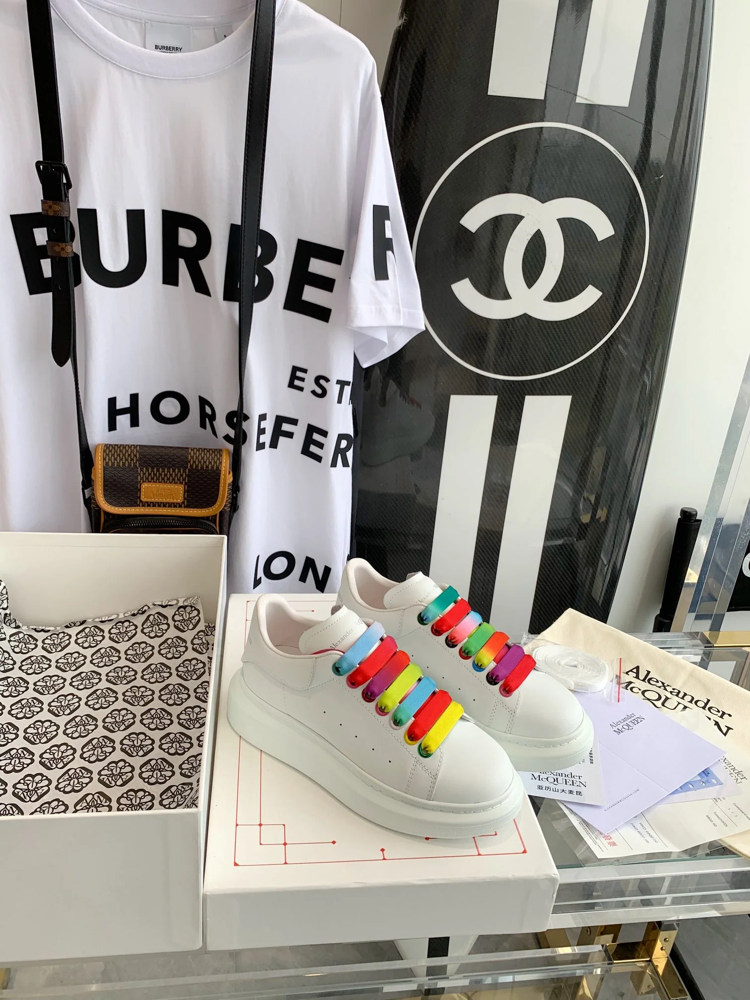 McQueen - Улучшенные классические белые кроссовки - Разноцветные