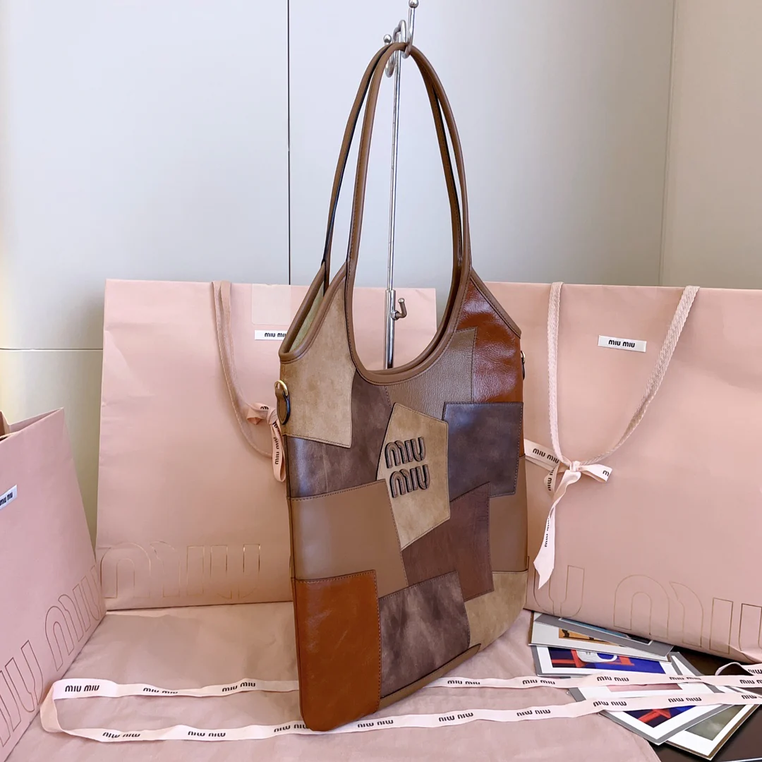 Сумка-тоут Miu Miu-5bg231 из кожи в стиле пэчворк