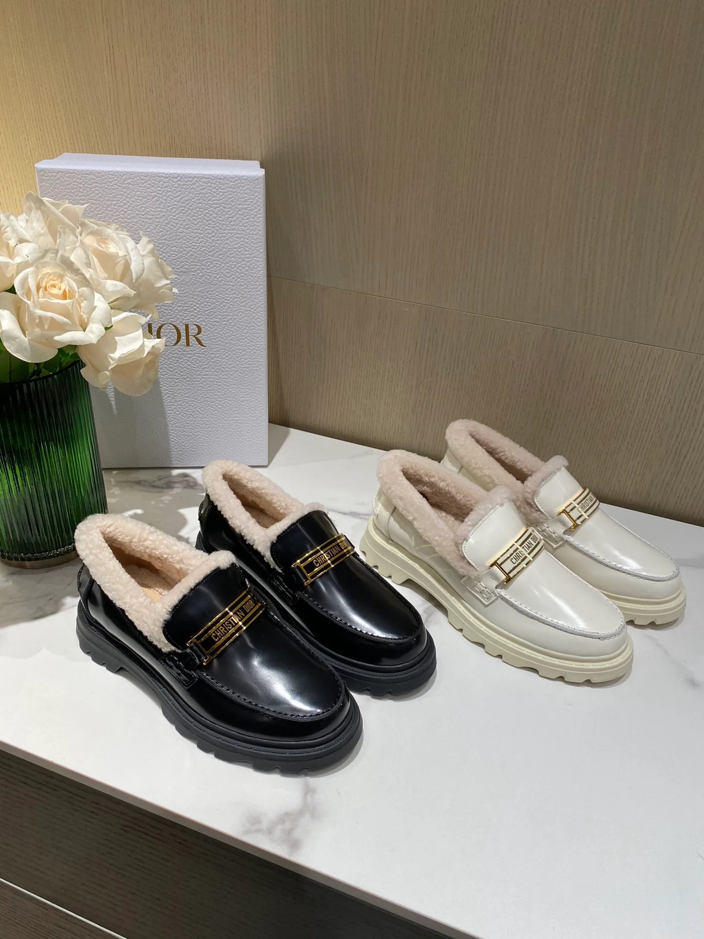 Dior - Туфли на платформе из овечьей шерсти