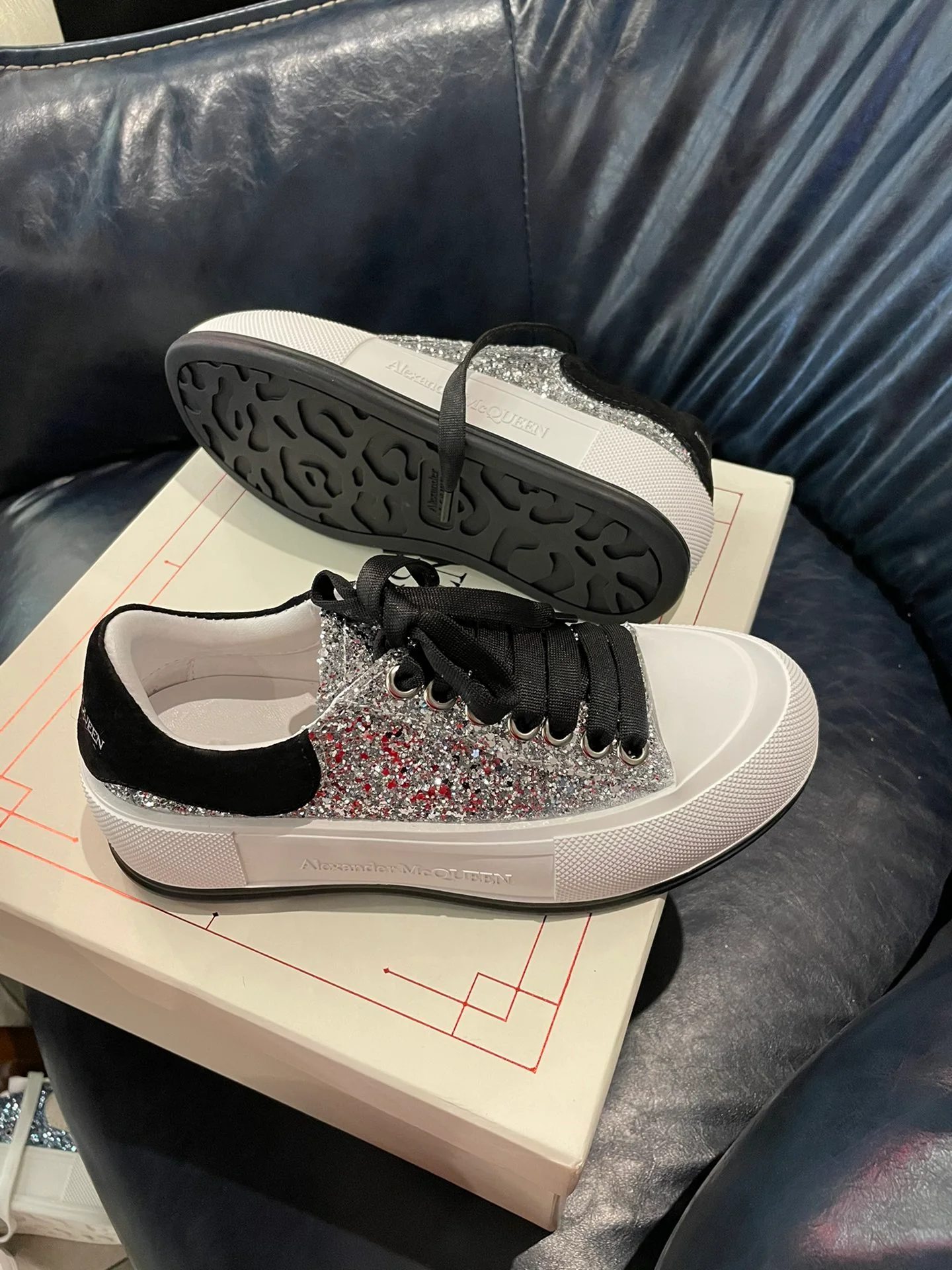 Туфли на платформе McQueen из парусины - 4